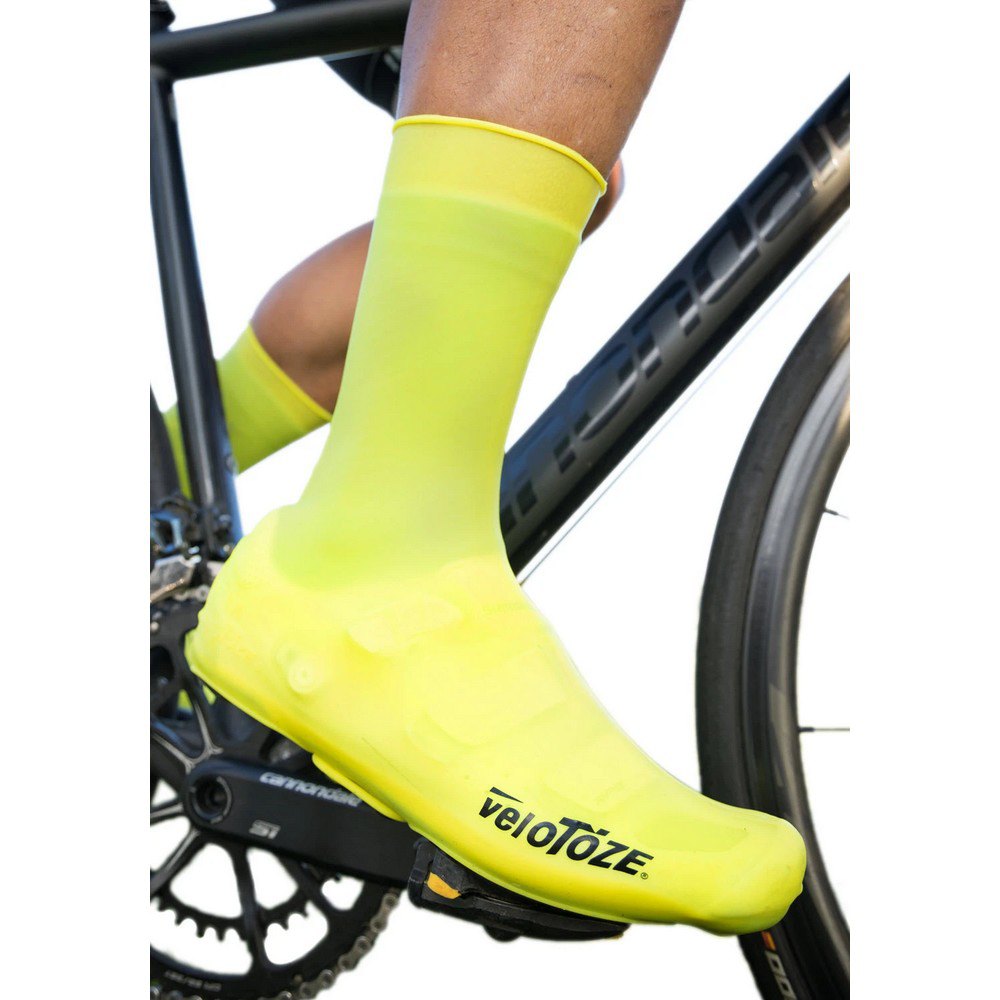 Yellow Large VeloToze Bicycle Shoe Covers V2.0 Tall Wind&Waterproof 