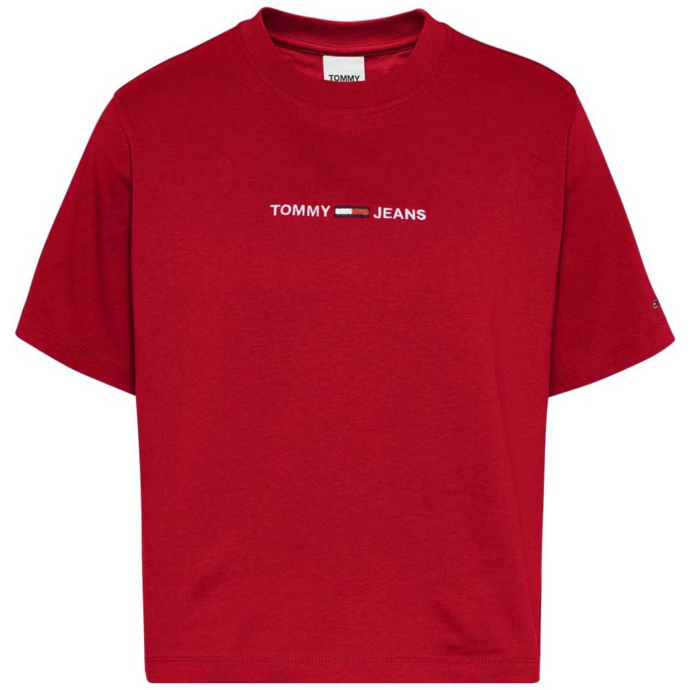 Tommy jeans Boxy Crop Linear Logo T-shirt med korte ærmer