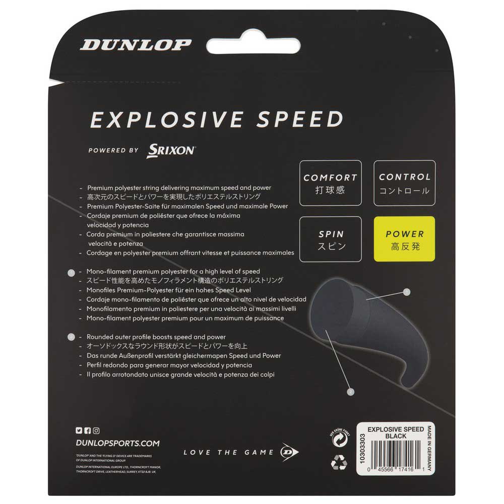 Dunlop Tennis Enkeltstreng Explosive Speed Polyester 12 M