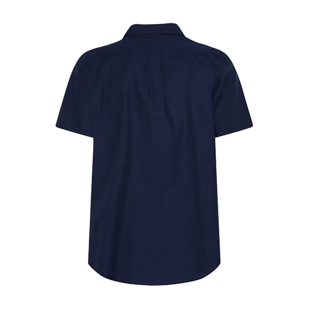 Hackett Navy Texture Riveria Korte Mouwen Overhemd