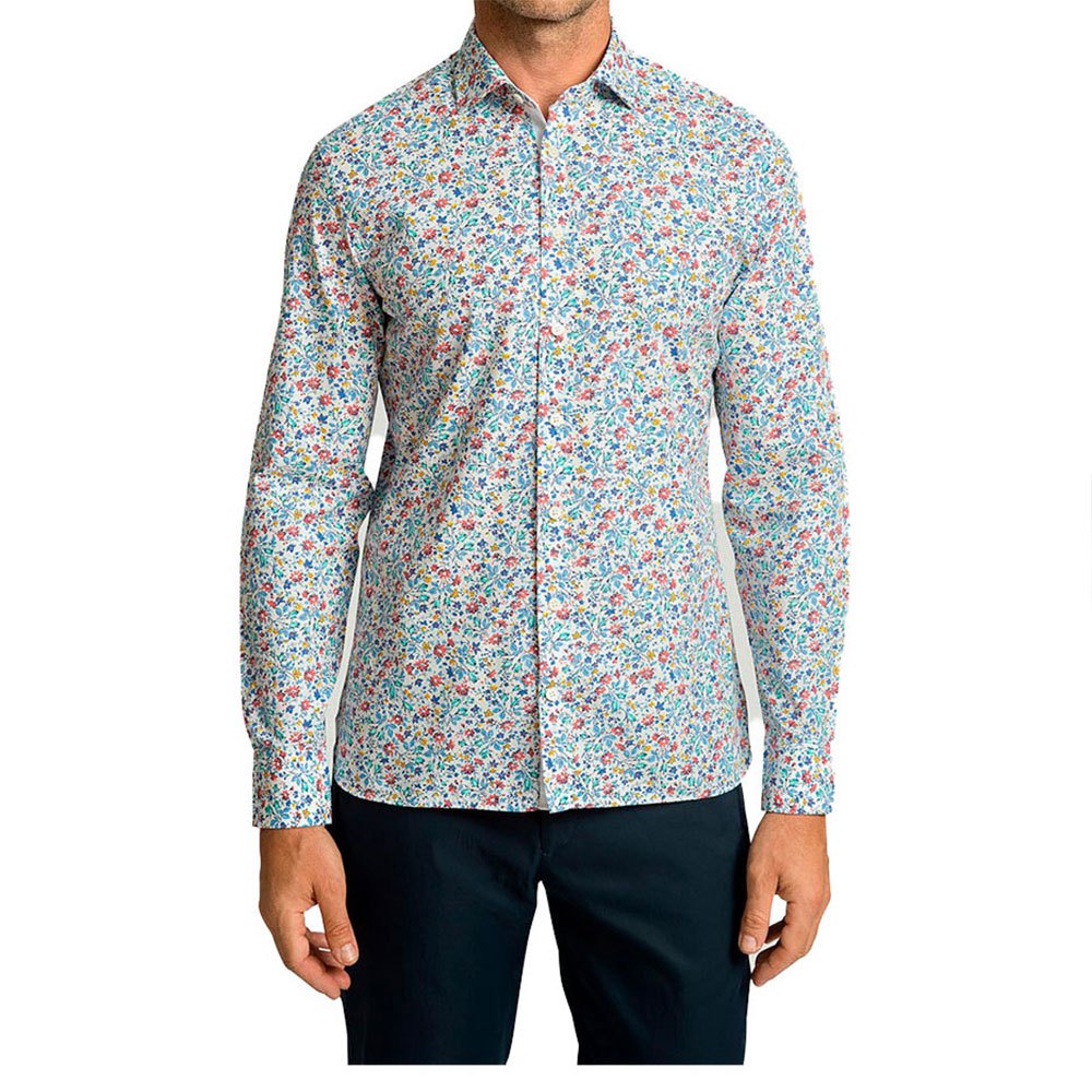 hackett-floral-outline-print-lange-mouwen-overhemd