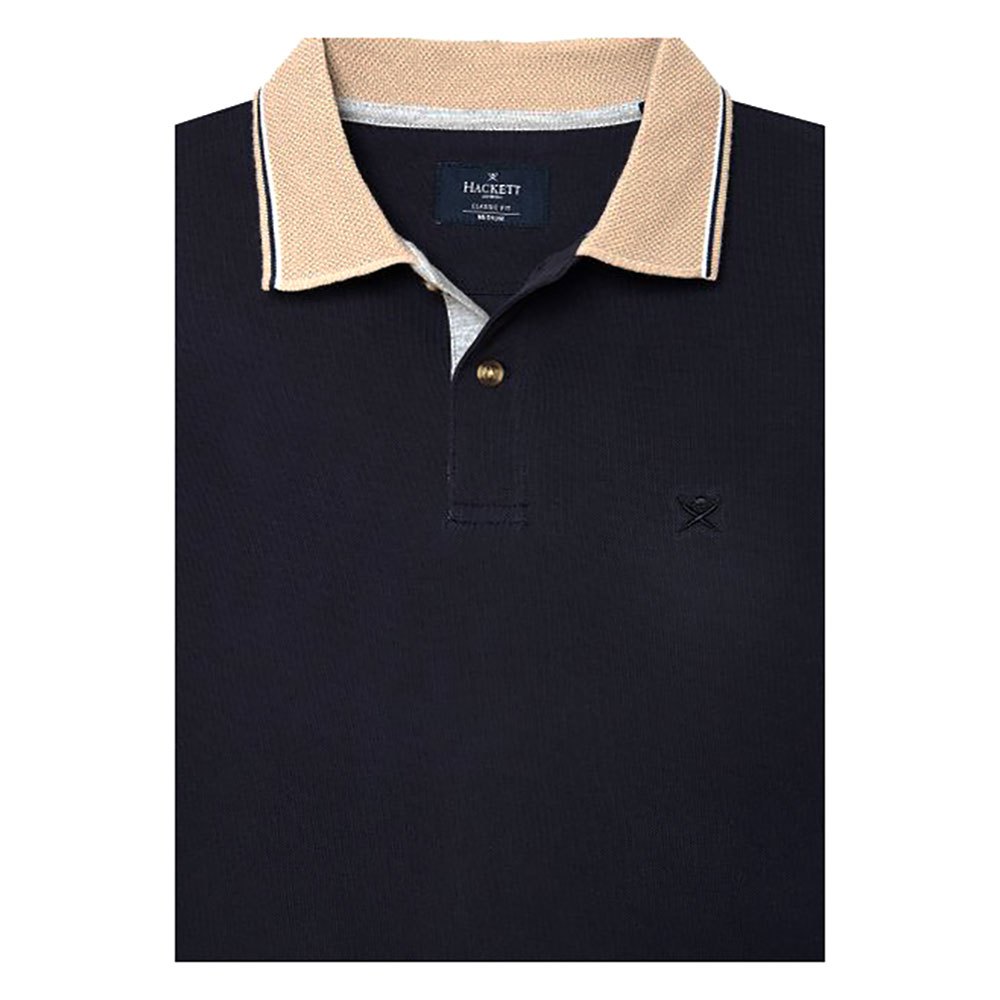 Hackett Honeycombe Knit Collar Short Sleeve Polo Shirt