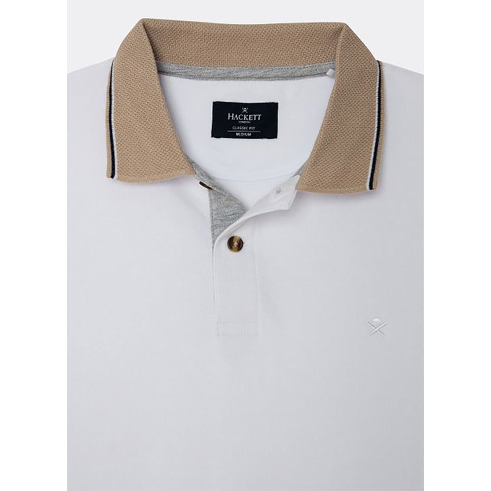 Hackett Honeycombe Knit Collar Short Sleeve Polo Shirt