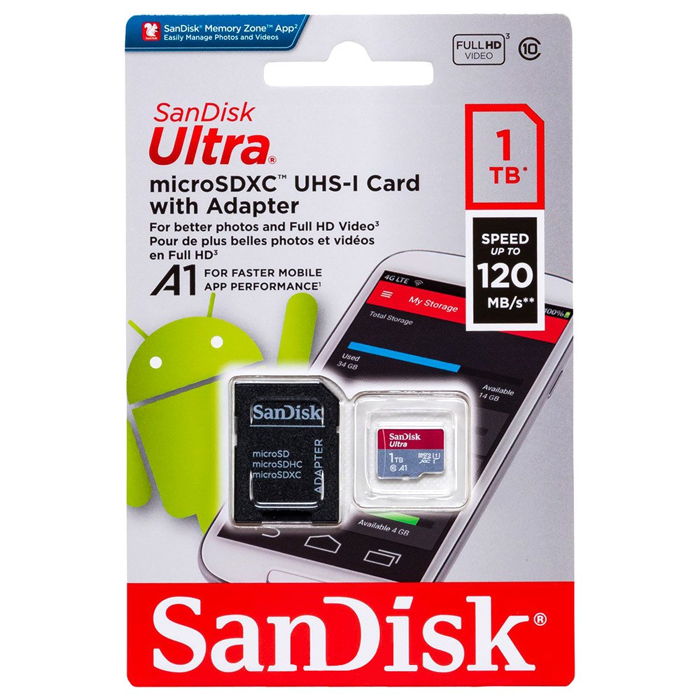 SanDisk Ultra Scheda di Memoria MicroSDXC e Adattatore con A1 App Performance 