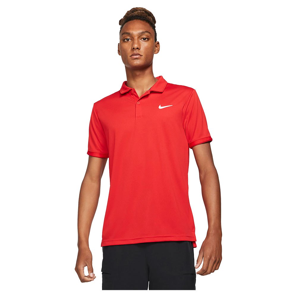 tand India Verspilling Nike Court Dri Fit Victory Short Sleeve Polo Shirt Red | Smashinn