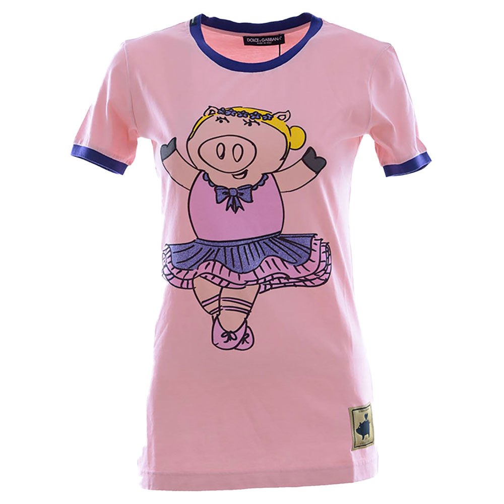 Dolce & gabbana Dancing Pig Short Sleeve T-Shirt Pink | Dressinn