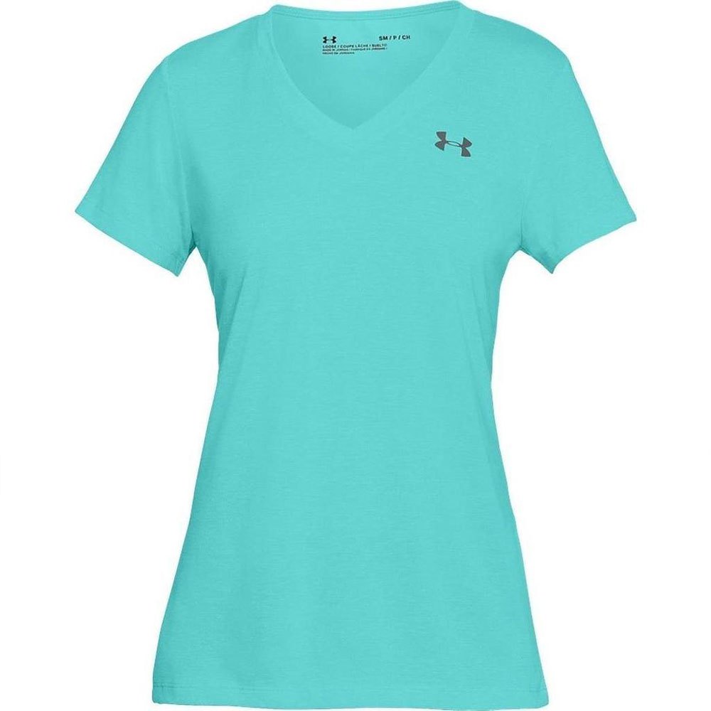 Under Armour Threadborne Womens Running Top Blue Short Sleeve T-Shirt XS 8 S 10