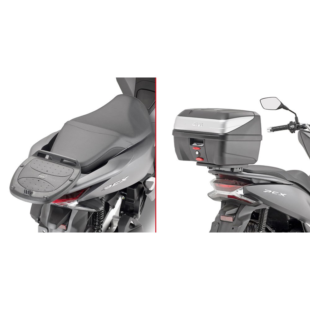 Brand New Givi Top Box & Fitting Kit For Honda PCX 125 PCX125 WW 125 In Black