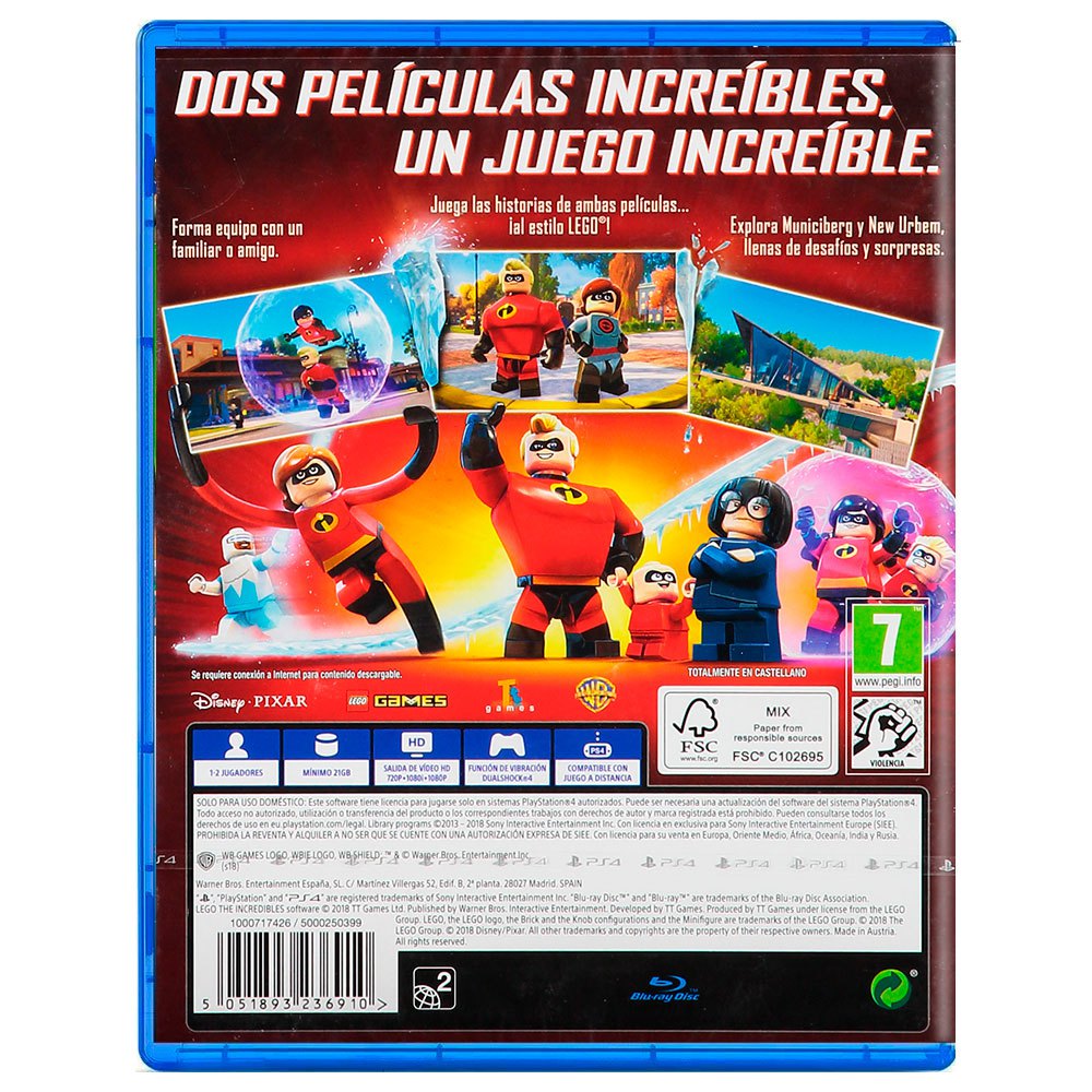 promesa Saturar Abierto Warner bros Juego PS4 Lego The Incredibles Multicolor | Techinn
