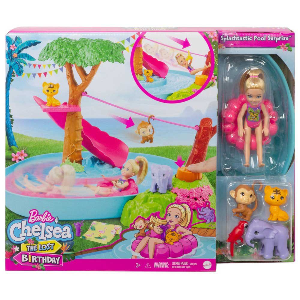 Barbie Chelsea Игровой набор-сюрприз для бассейна The Lost Birthday: Splashtastic Многоцветный