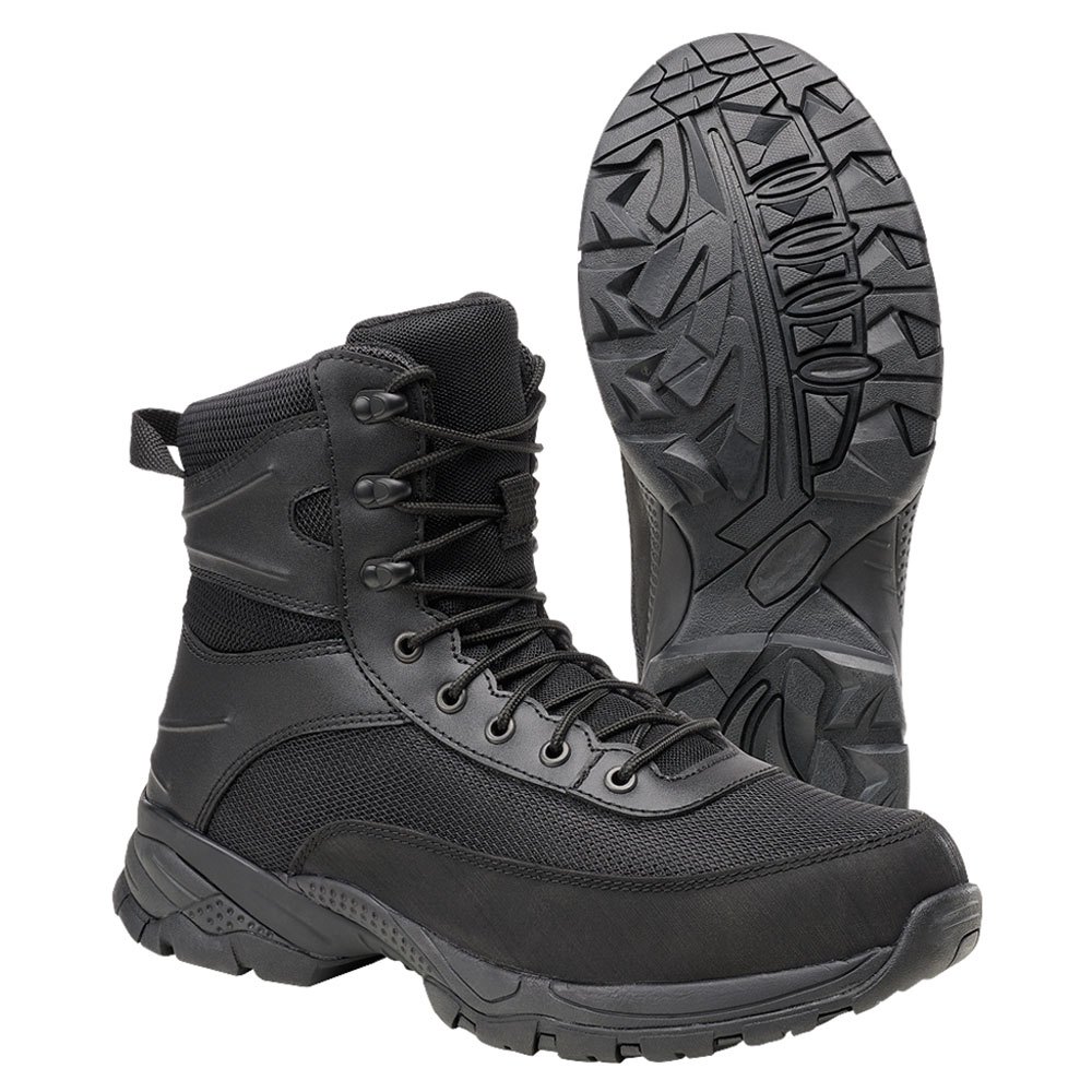 Brandit BW Mountain Boots Leather Hiking Tactical Outdoor Mens Footwear Black 