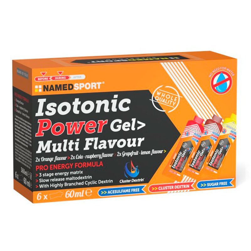 named-sport-isotonisk-power-gel-60-ml-6-enheder-assorteret-smag-energi-geler-boks