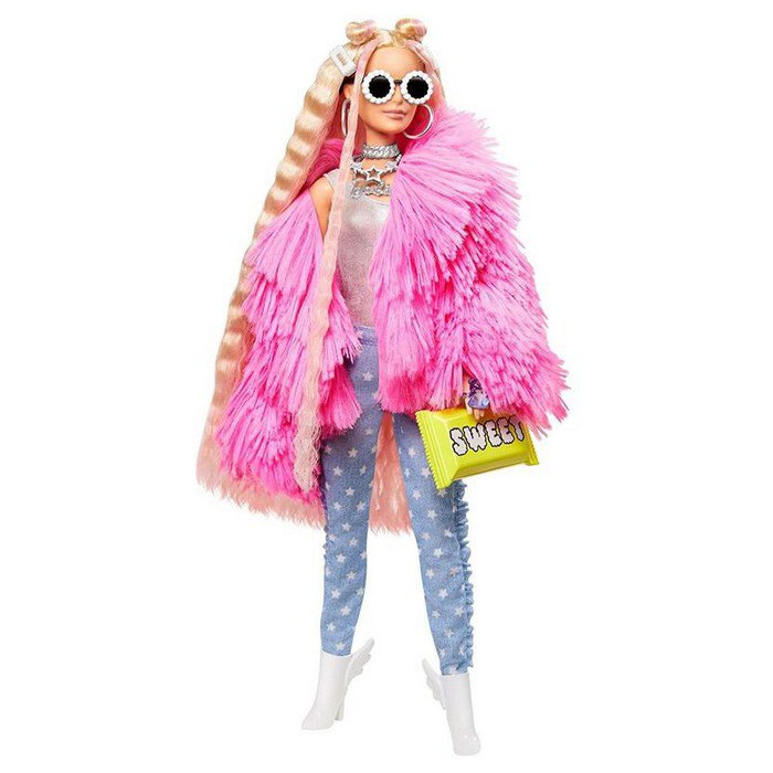 barbie-extra-roze-pluche-jas-en-huisdier