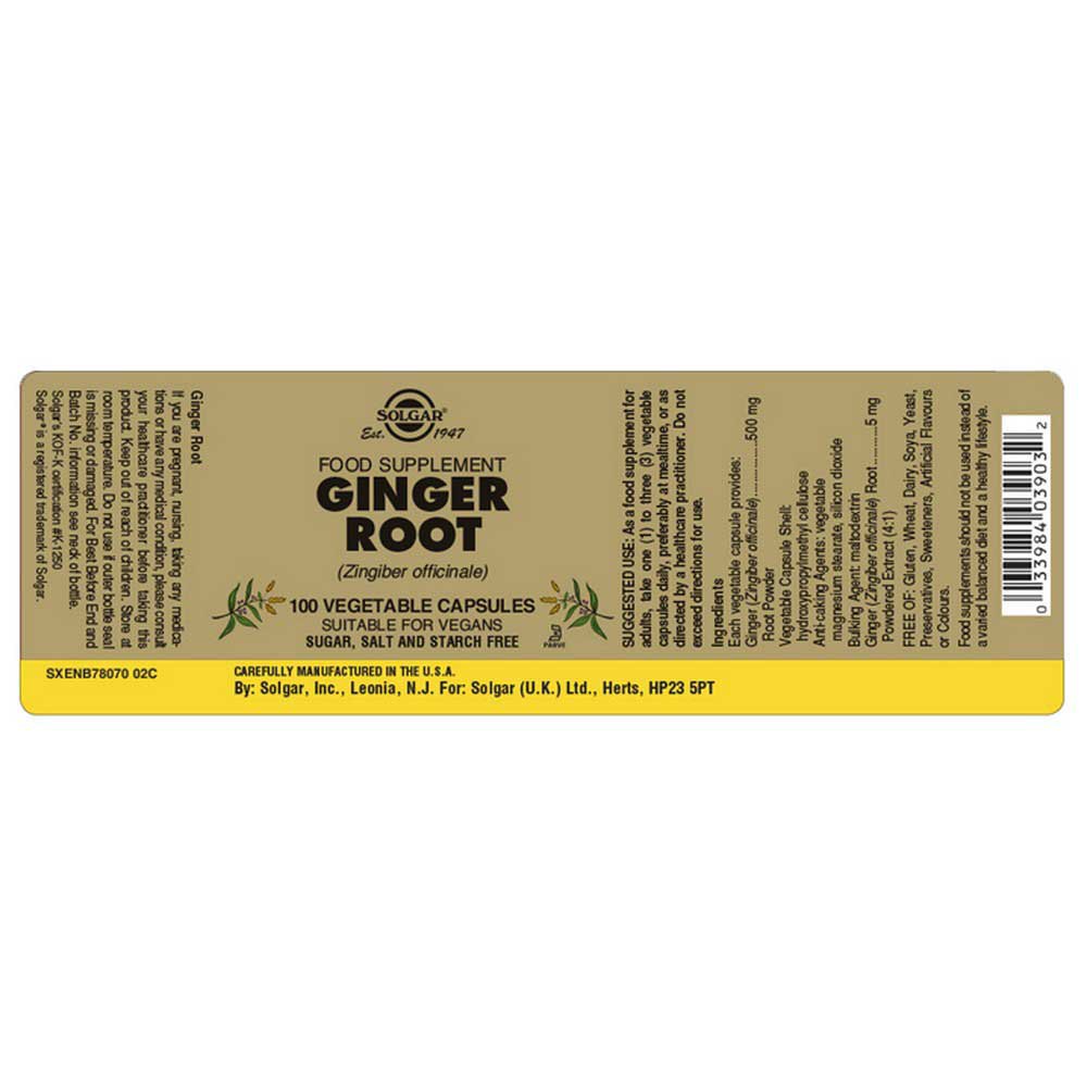 Solgar Ginger Root 100 Units