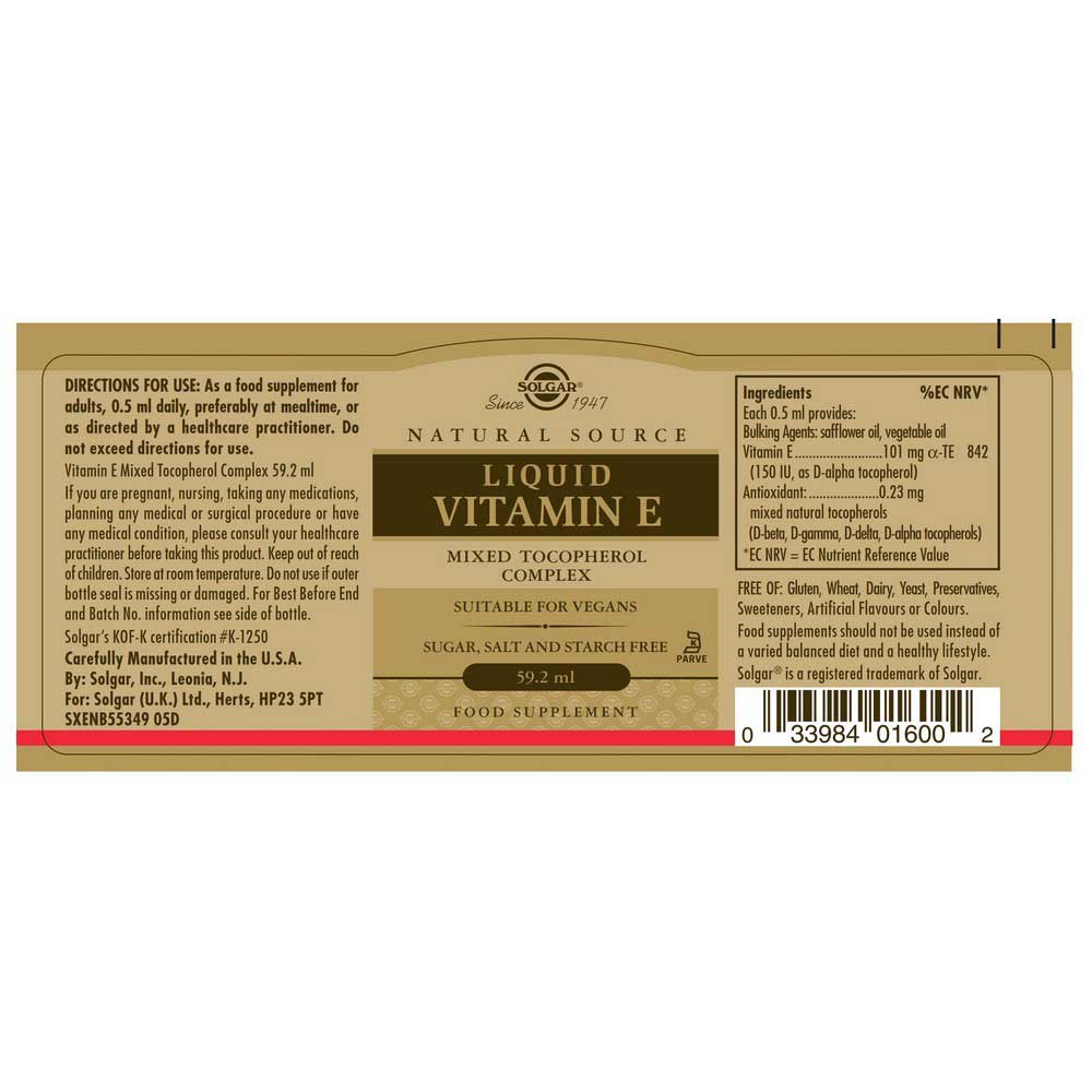 Solgar Vitamina E Líquida 59.2ml