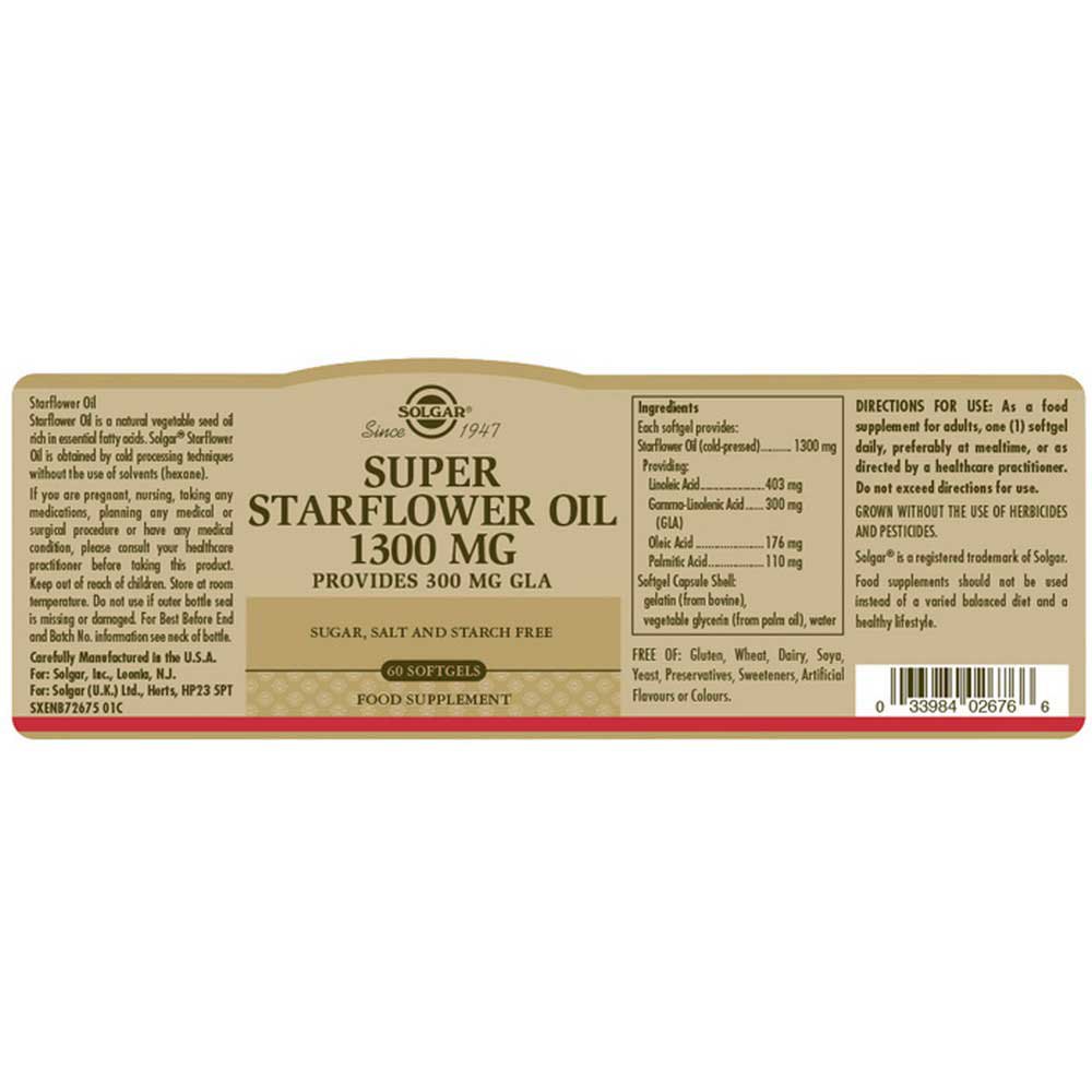 Solgar Super Starflower Oil 1300mgr 60 Units