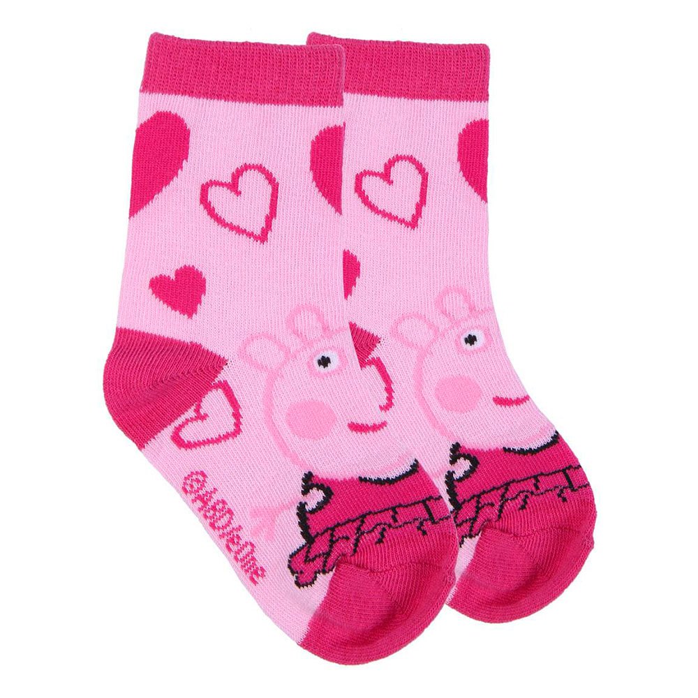 Official Licensed PEPPA PIG Pink Socks Size 9-11.5 Or 12-2.52 Pair Twin Pack 
