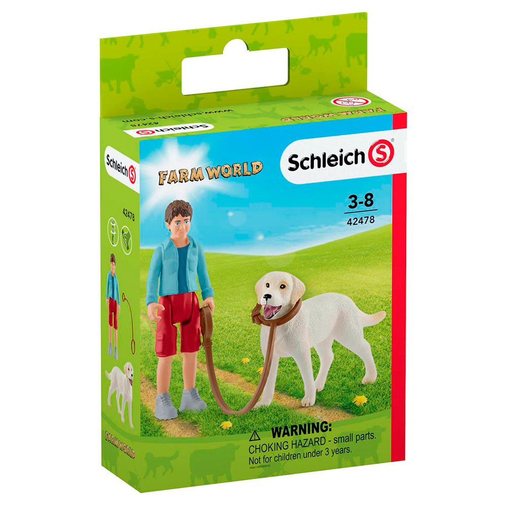 Spielzeug Schleich 42478 Farm World Spielset Spaziergang Labrador Retriever 