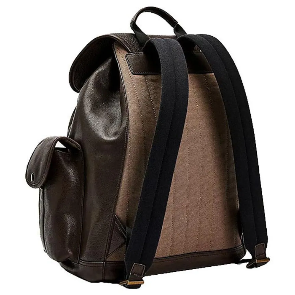Tommy Hilfiger Knapsack.  Leather flap with Canvas Base Tommy hilfiger Casual Leather Flap Backpack | Dressinn main image 4
