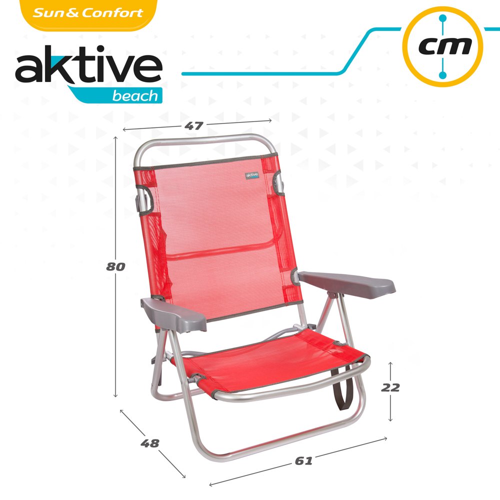 Aktive Chaise Pliante Multi-Positions 61x43x82 cm