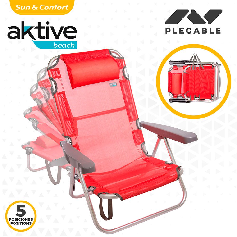 Aktive Składane Krzesło Wielopozycyjne Aluminiowe 62x48x83 cm