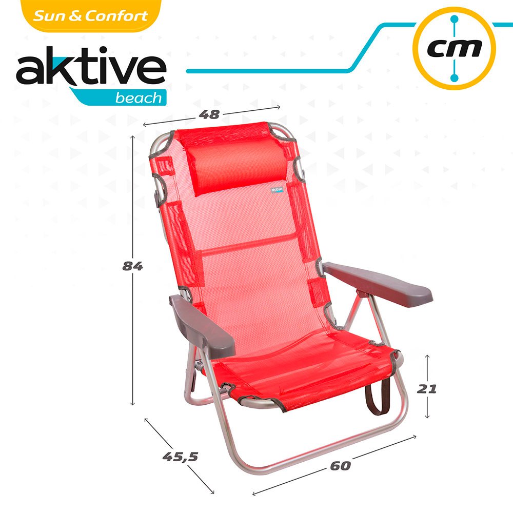 Aktive Składane Krzesło Wielopozycyjne Aluminiowe 62x48x83 cm