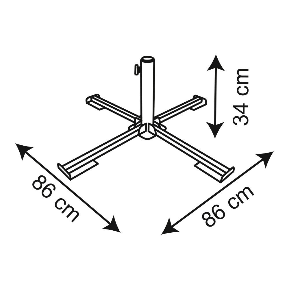 Aktive Metalen Parasolvoet 35-50 Mm Zwart | Bricoinn