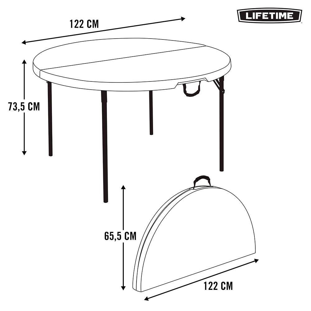 Lifetime Table Pliante Polyvalente Ultra-Résistante 122x73.5 cm UV100