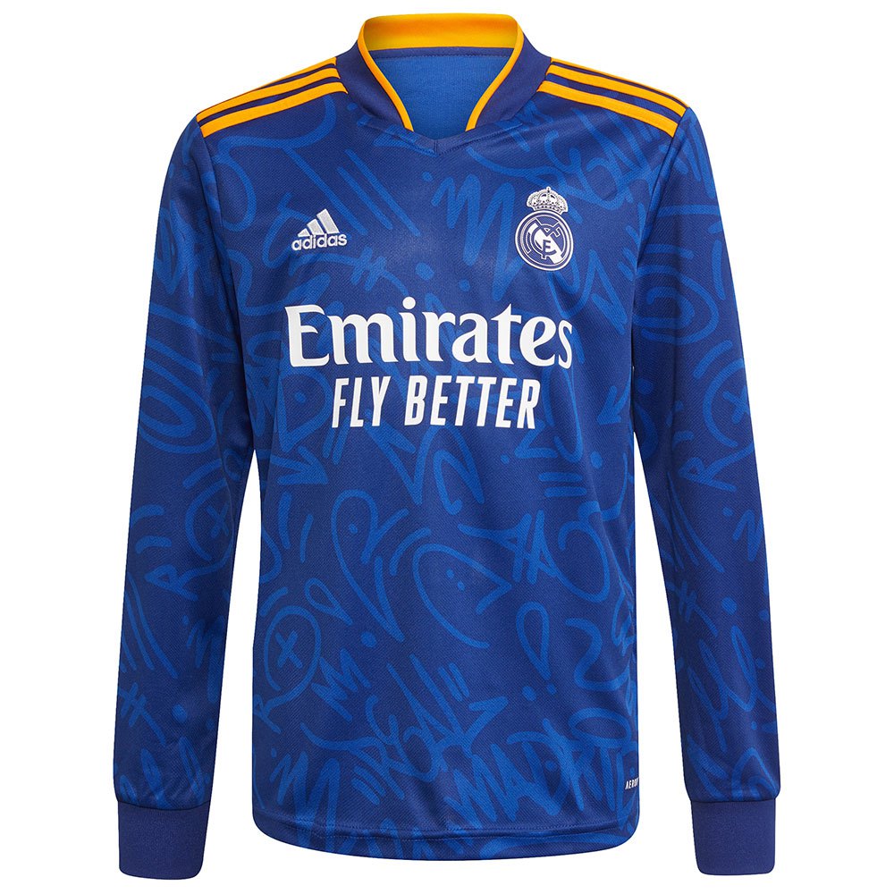 Conquistar algo recompensa adidas Camiseta Manga Larga Real Madrid 21/22 Segunda Equipación Junior  Azul| Kidinn