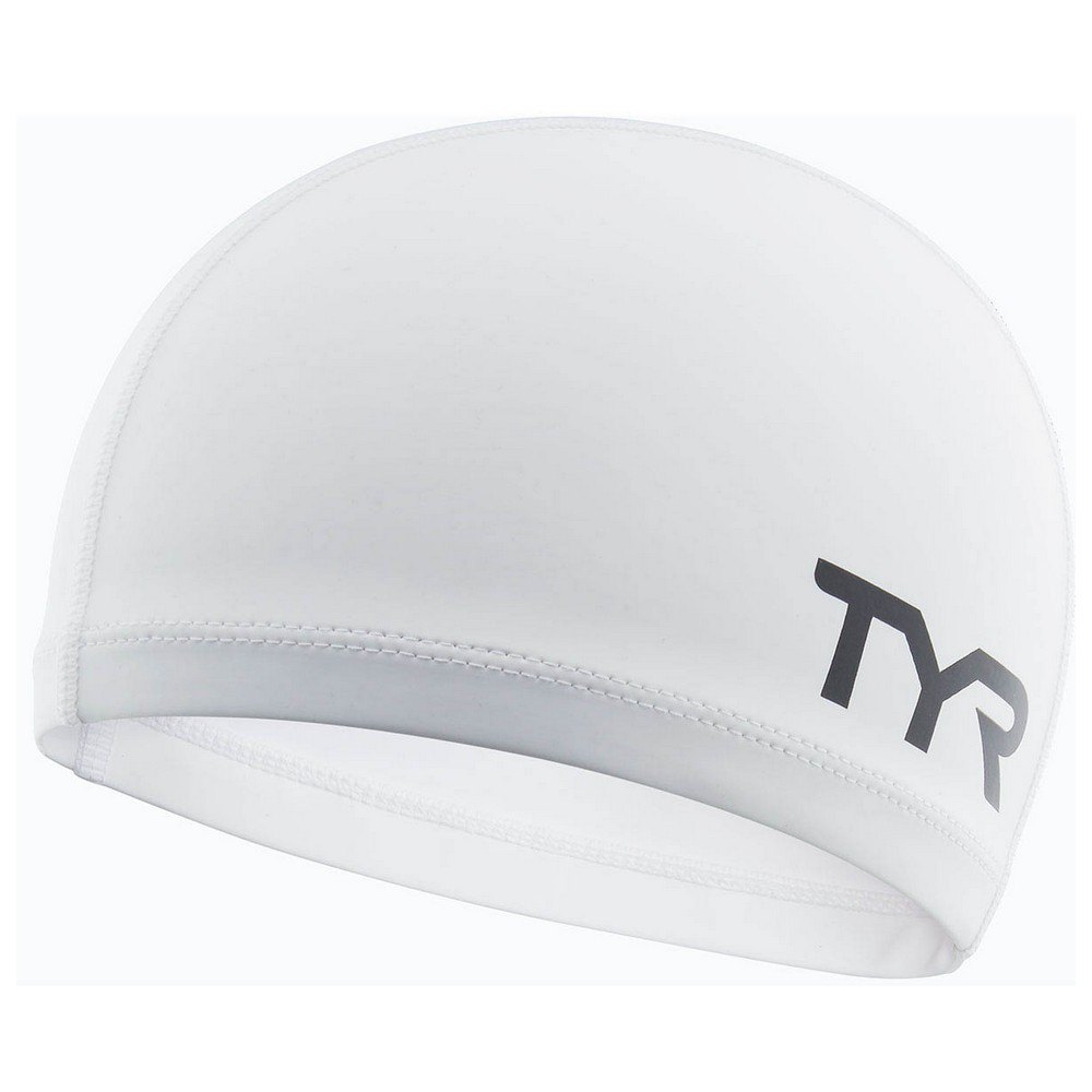TYR Silicone Swim Cap/White/Swimming/Hypoallergenic Free White 