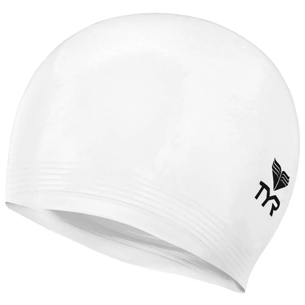 TYR Solid Swimming Cap White Swiminn