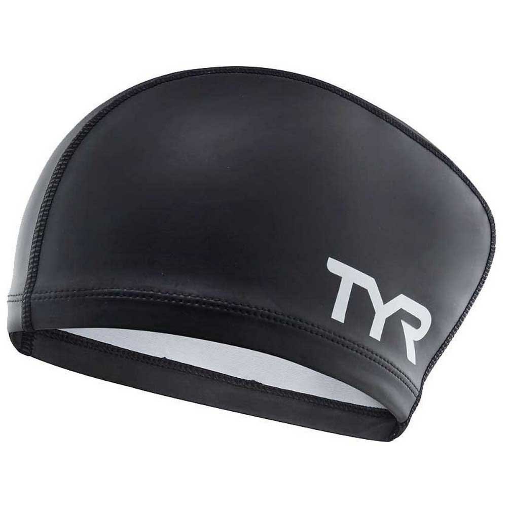 TYR シリコンコーティングされた水泳帽 黒| Swiminn