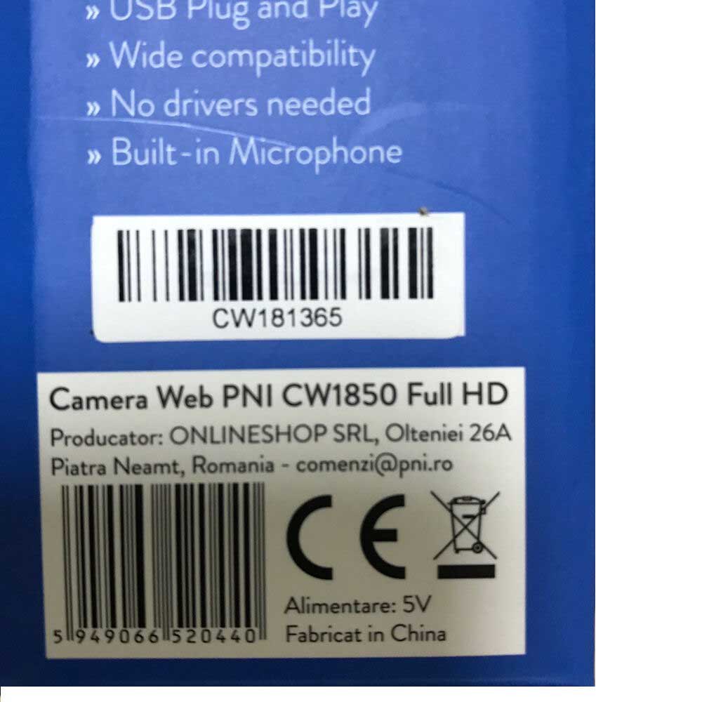 PNI CW1850 Webcam Full HD Mit Lautsprecher