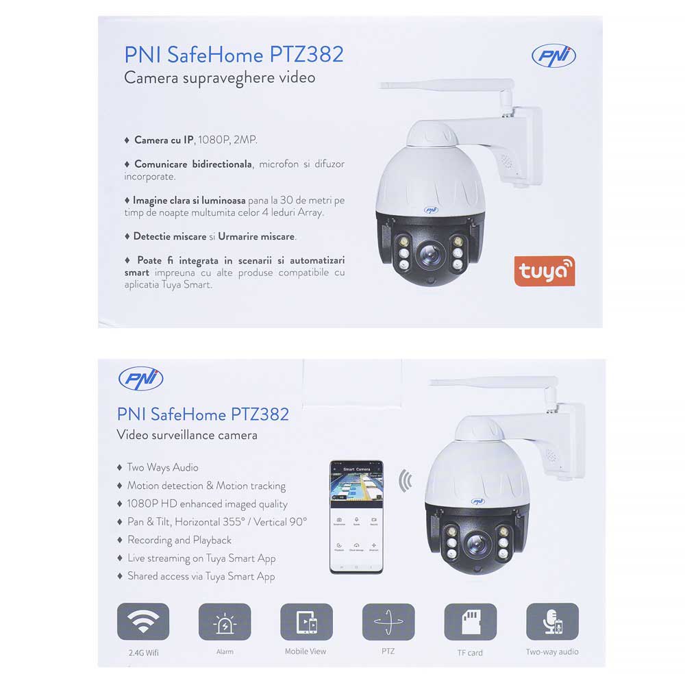 suggest Ownership Caroline PNI PTZ382 IP Security Camera Full HD White | Techinn