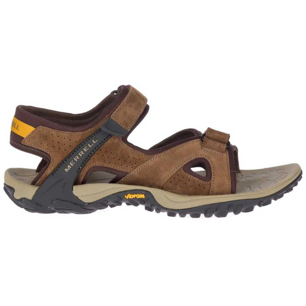 Merrell Kahuna 4 Hiking Sandals Mens 12 Tan‎ Suede Vibram Sole Sport Trail Merrell Kahuna Sandal Brown Adjustable Outdoor Sports Vibram  main image 4