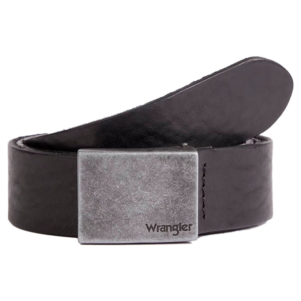 Black 115cm Wrangler Mens Basic Stitched Belt