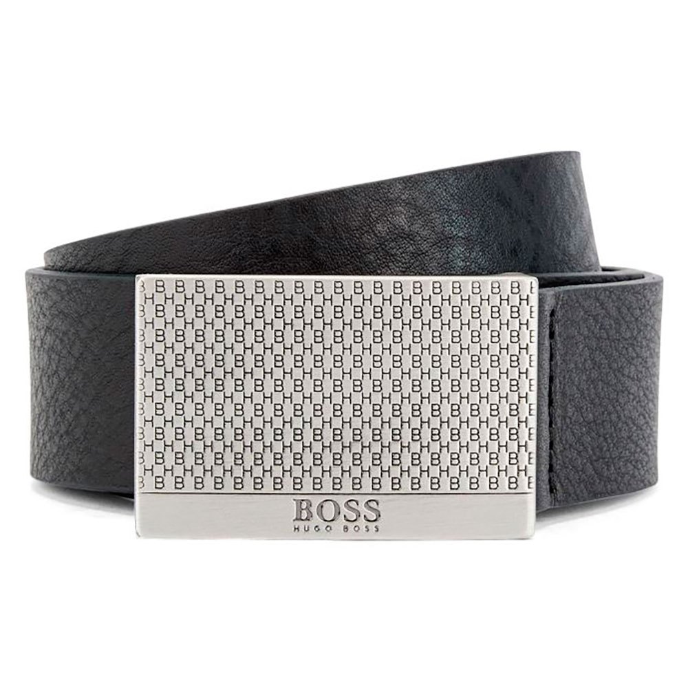 Hugo Boss Mens Joel Leather Plaque Buckle Belt 