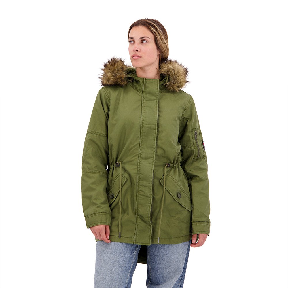 Superdry Synthetic Coat in Military Green Green Womens Clothing Coats Parka coats 