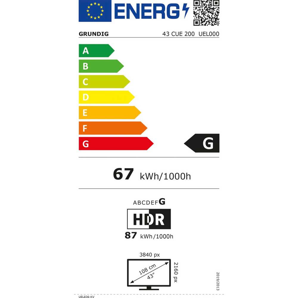 UEL000 43´´ 43 Techinn TV Black 4K | LED Grundig 200 CUE