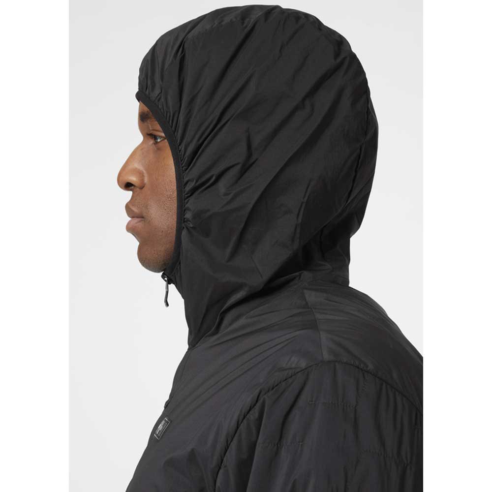 Helly Hansen Mens Lifaloft Hooded Insulator Jacket Top Black Grey Sports 