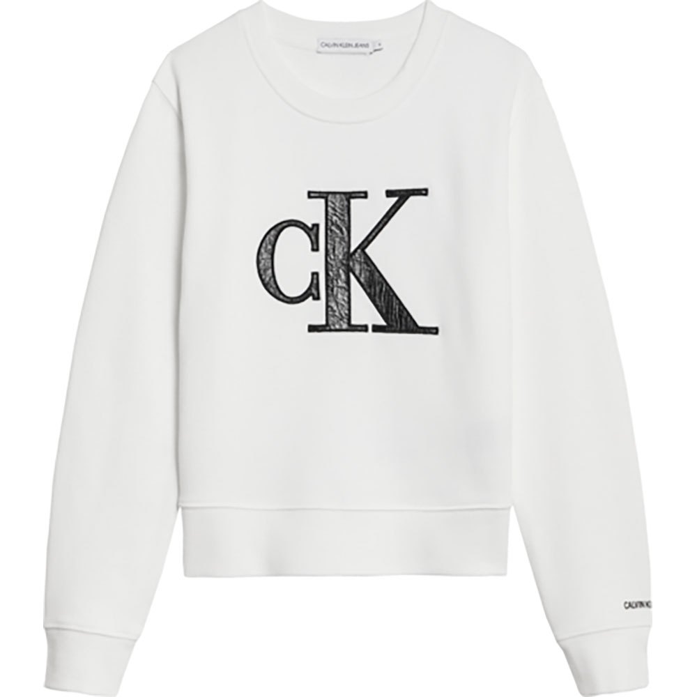 Begå underslæb Komprimere Se venligst Calvin klein Provocative Monogram Sweatshirt White | Dressinn