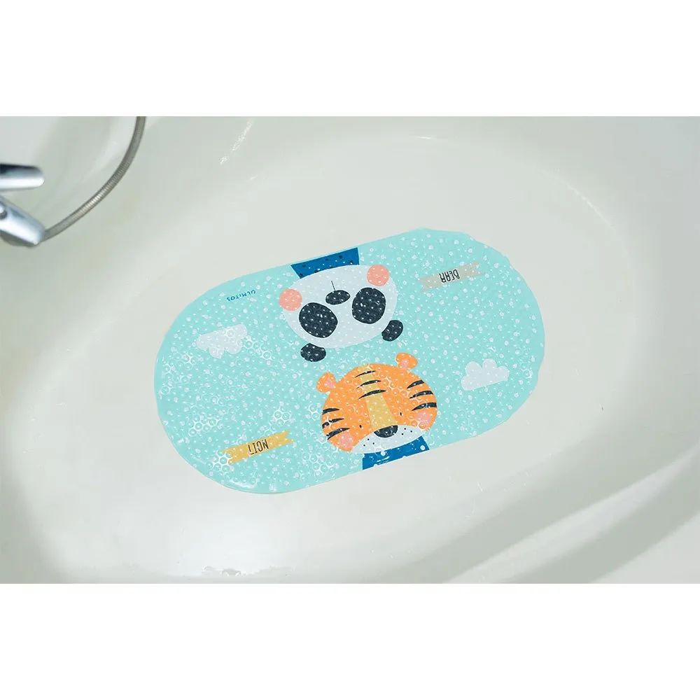 Olmitos Siège De Bain Panda Tiger Turquoise – Siège Bébé Ergonomique Avec Ventouses Et Barre, Sécurité Et Confort Pour Le Bain