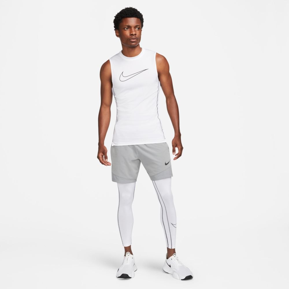 Nike Pro Dri Fit Sleeveless T-Shirt White