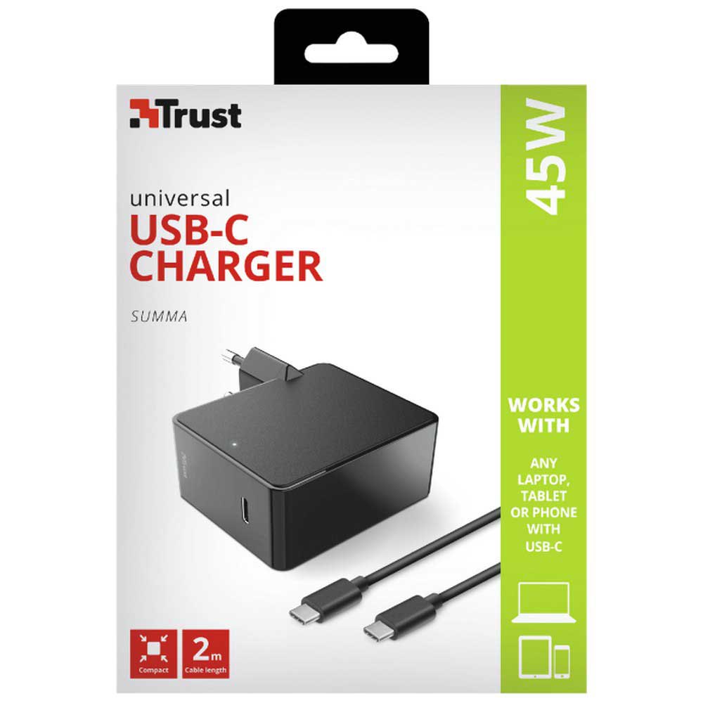 single verzonden schermutseling Trust Summa USB-C 45W Charger Black | Techinn
