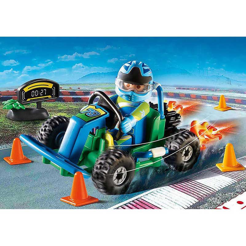 Figure Playmobil Kid with Go Kart 