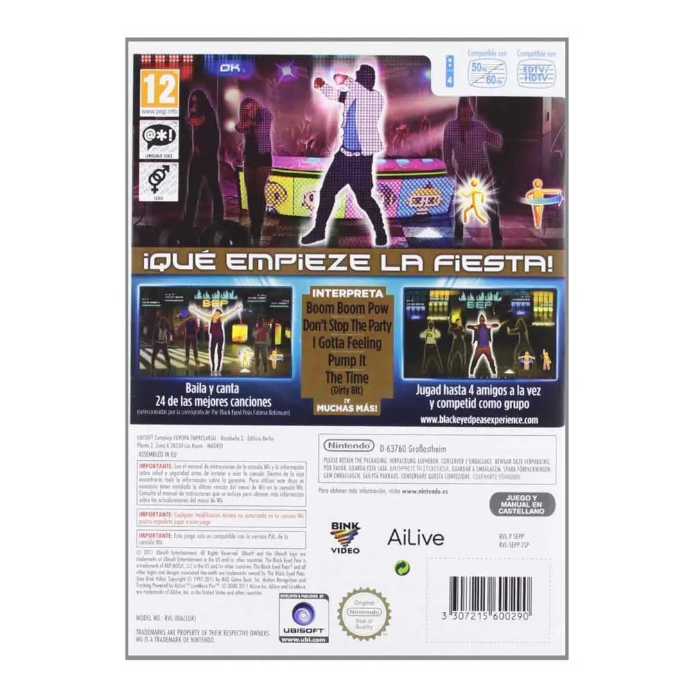 Ubisoft The Black Eyed Peas Experience Wii Game Multicolor Techinn