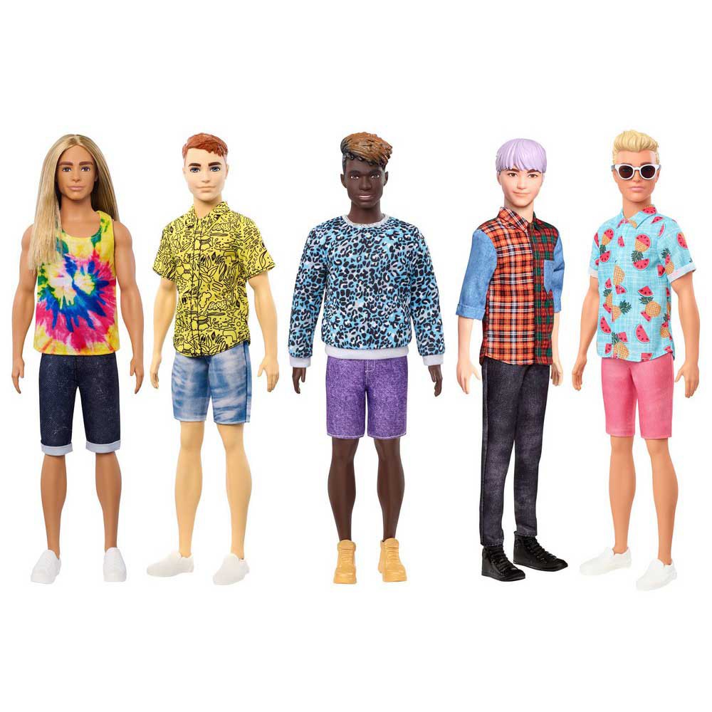Barbie Muñeco Ken Fashionista Con Pelo Morado Camisa De Cuadros De Estampado Desigual Y Accesorios De Moda De Juguete