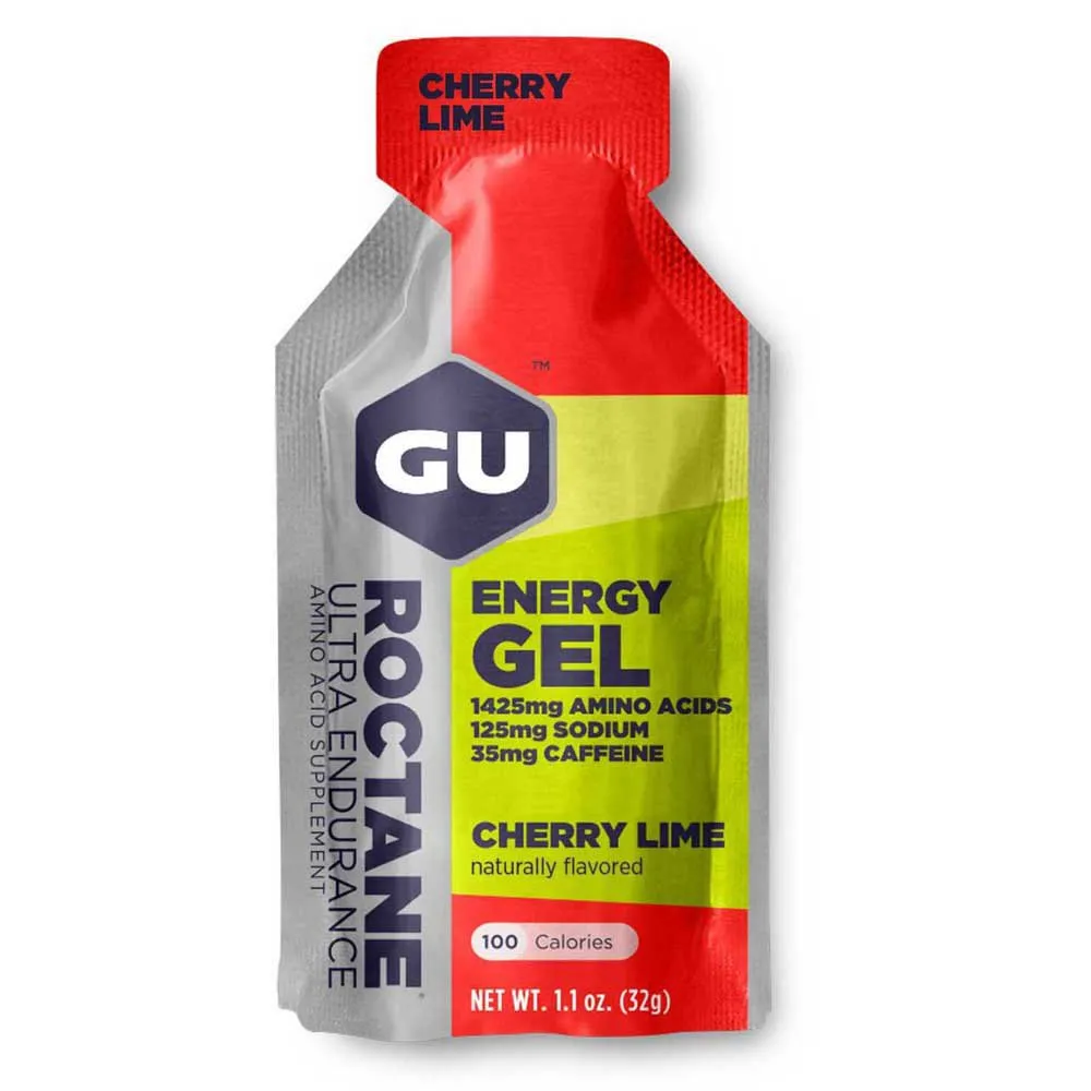 GU Roctane Ultra Endurance Energy Gel 32g Cherry&Lime, Red Bikeinn