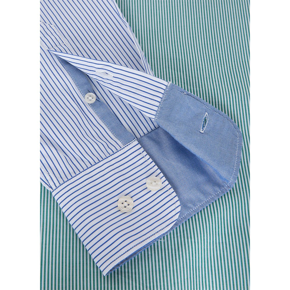 Façonnable Langermet Skjorte Contemporary Massena Bengal Stripe Patch