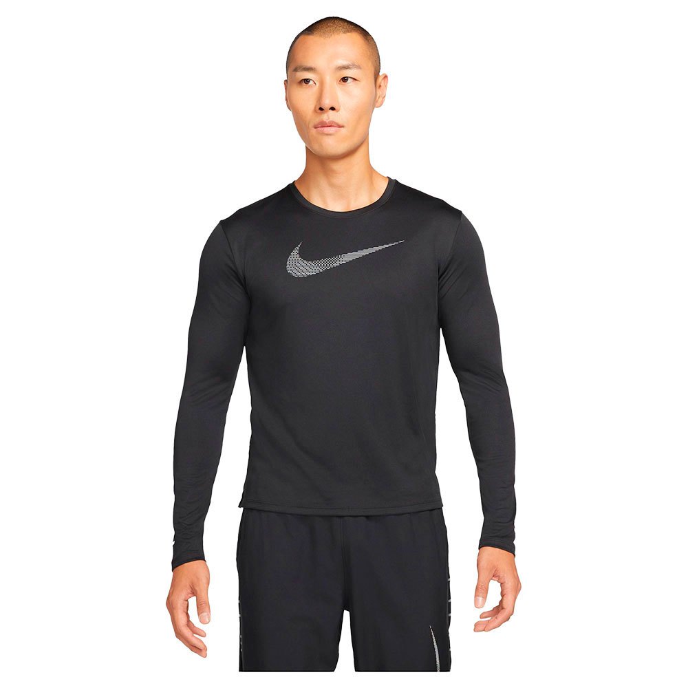 Nod sticker Aviation Nike Camiseta Manga Larga Dri Fit UV Run Division Miler Negro| Runnerinn
